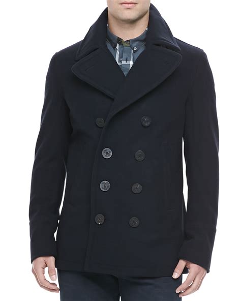 pea coat men burberry|burberry men's cashmere overcoat.